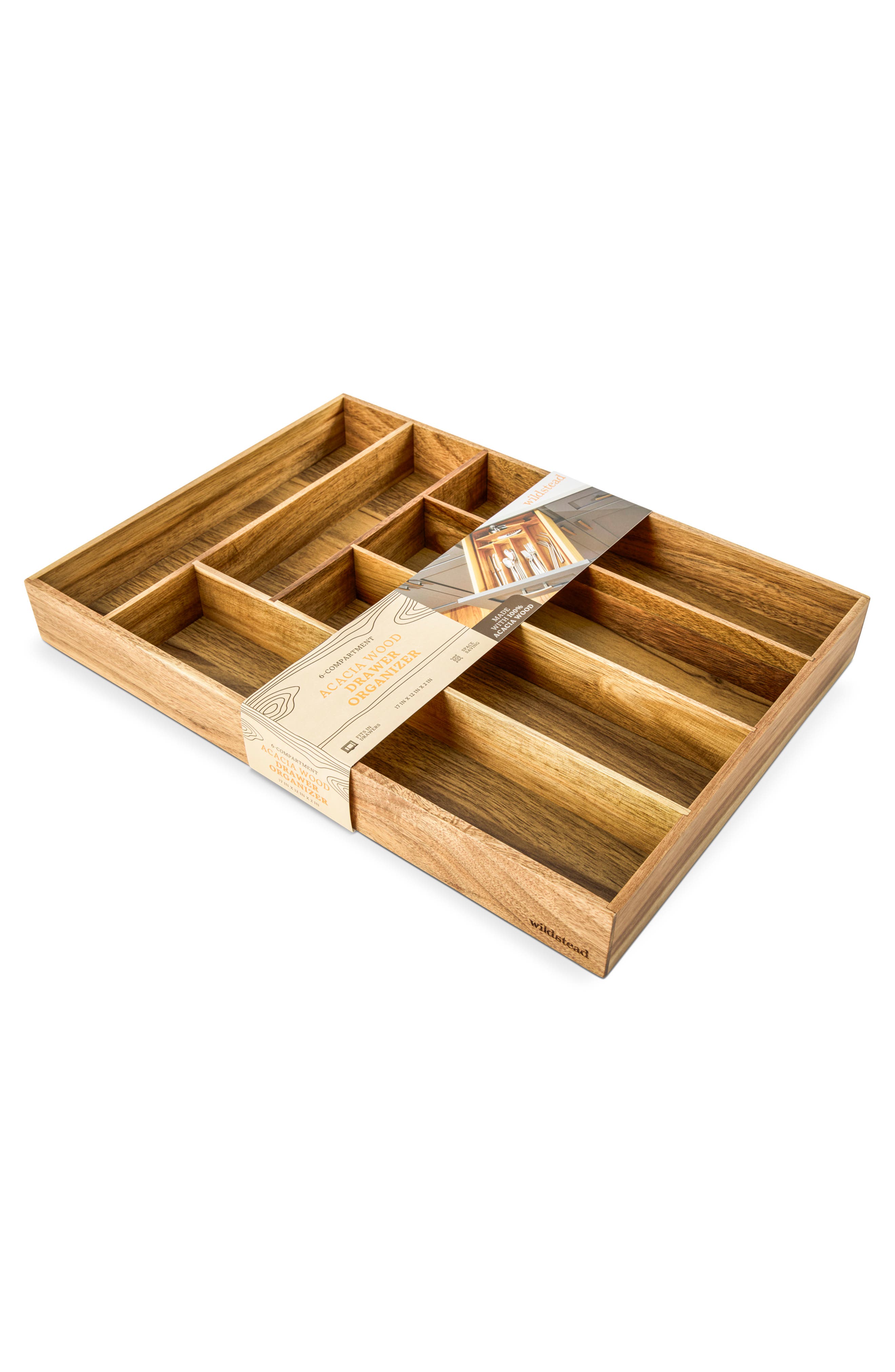 Large Acacia Flatware Tray