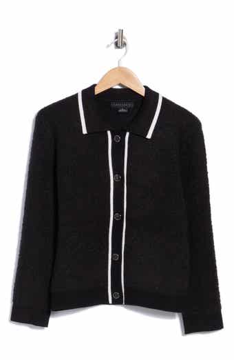 Tipped Bouclé Knit Cardigan