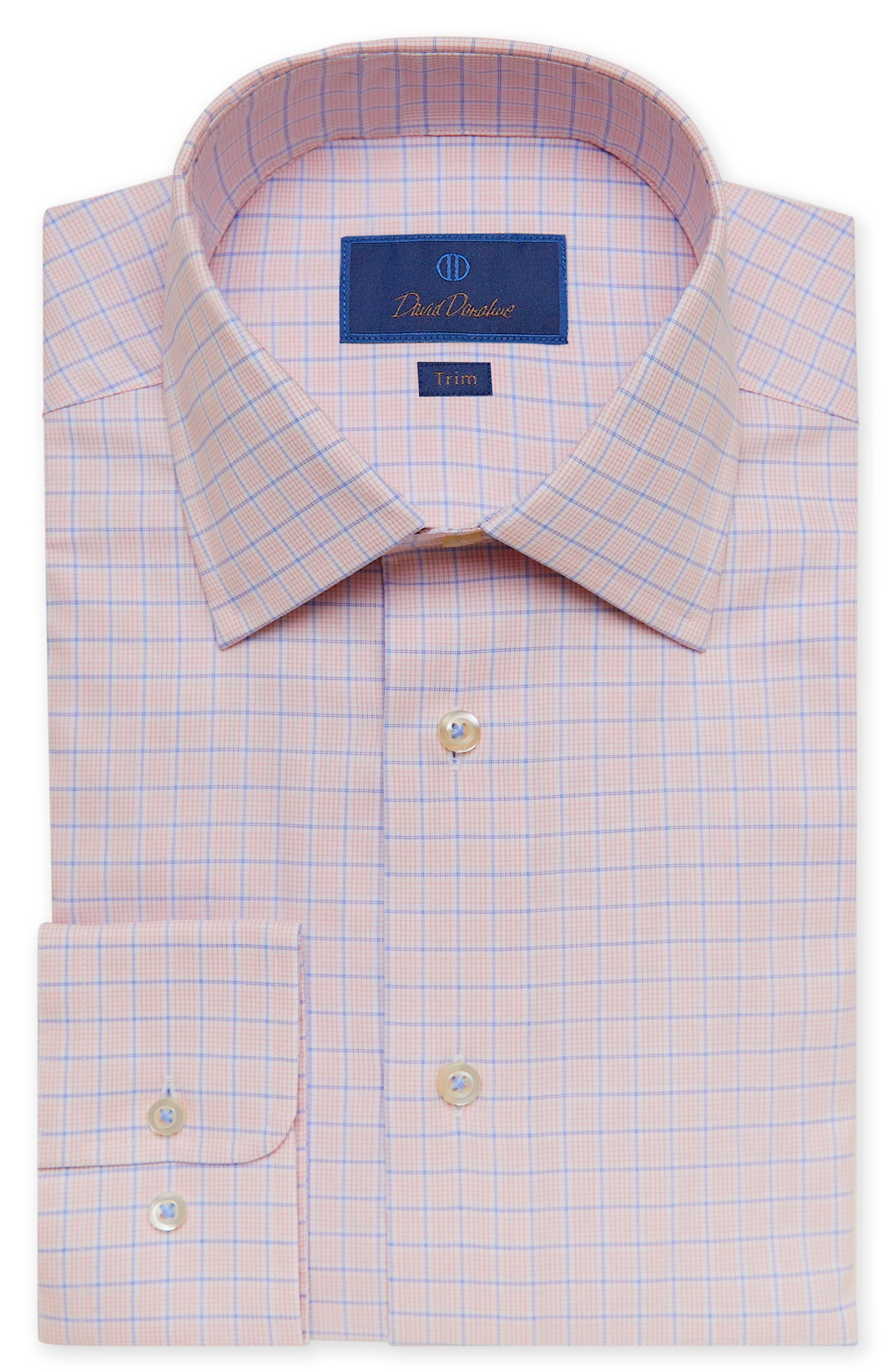 David Donahue Trim Fit Plaid Dress Shirt (Men) | Nordstrom