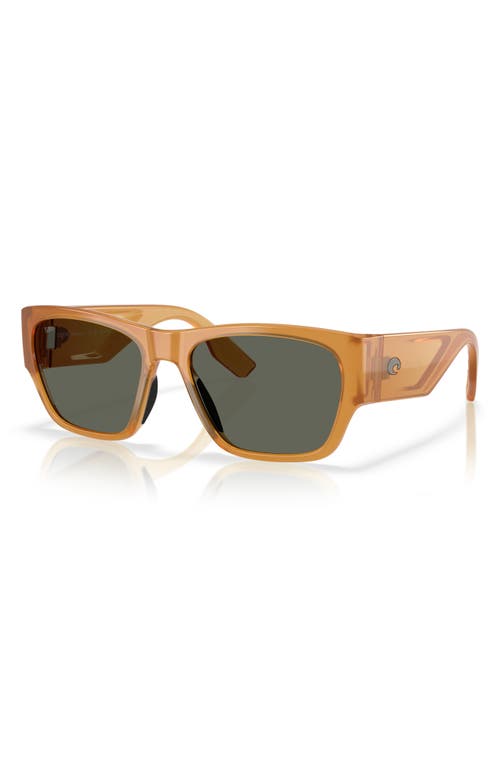 Costa Del Mar Suenos 57mm Polarized Rectangular Sunglasses In Sun Coral/gray 580g