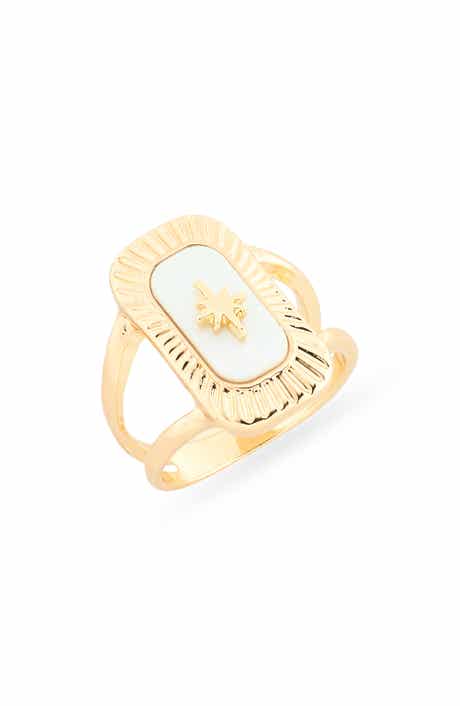 NORDSTROM RACK Starburst Mother-of-Pearl Inlay Cocktail Ring