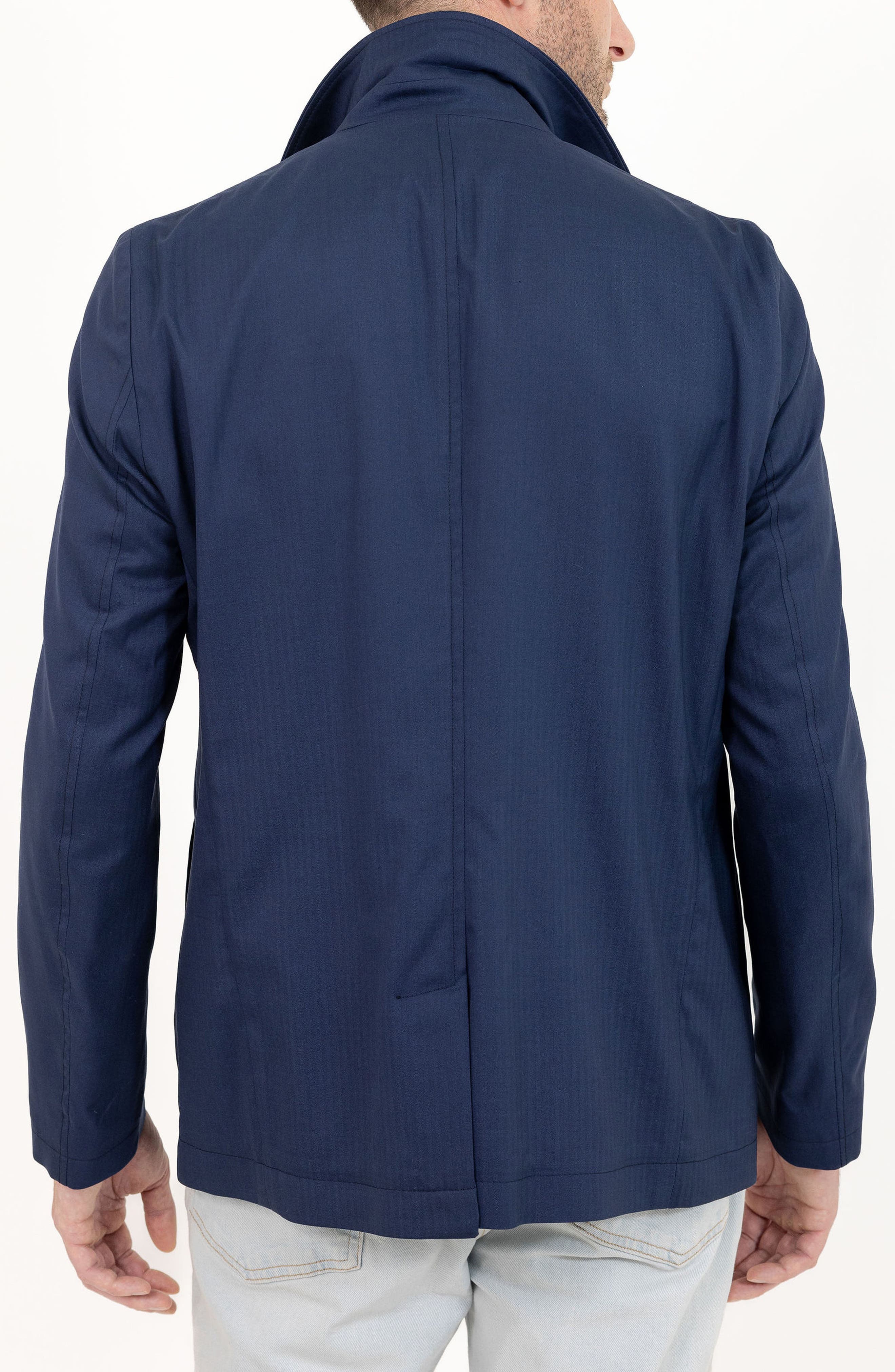 Navy Solid Wool Sport Coat - image 2