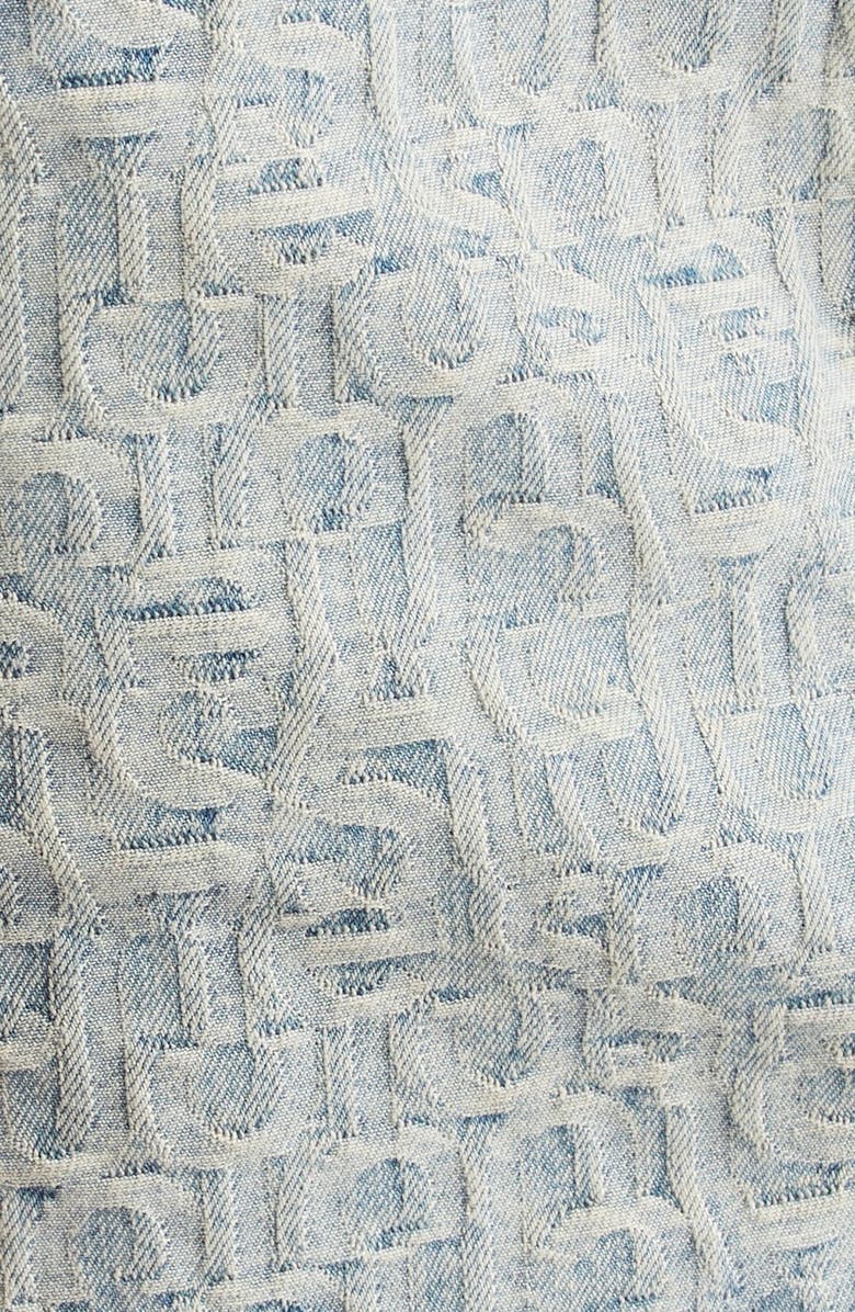 Acne Studios Macaria Logo Jacquard Denim Miniskirt, Alternate, color,