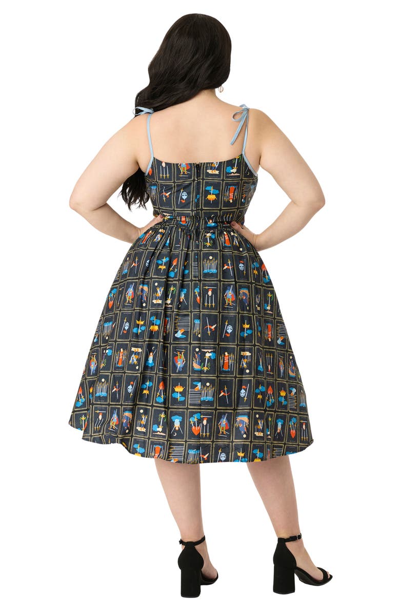 Unique Vintage Plus Size 1950s Cotton Swing Dress, Alternate, color, Black