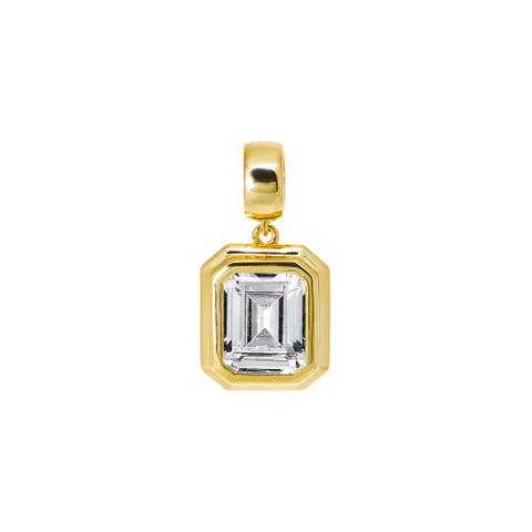 Colored CZ Emerald Bezel Pendant