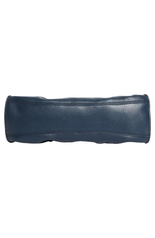 Balmain Anthem Mini Buckle Shoulder Bag In Calfskin Leather In Blue