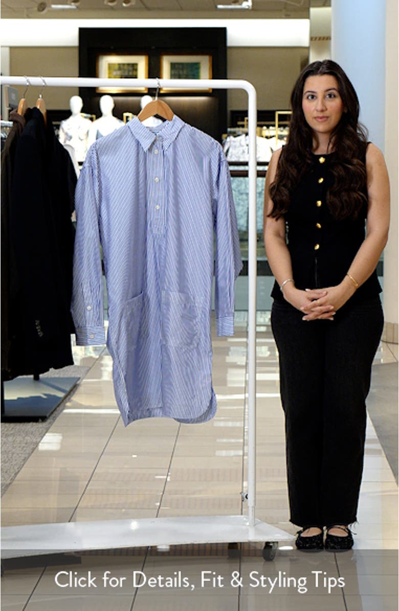 Striped Cotton Broadcloth Shirtdress, sales video thumbnail