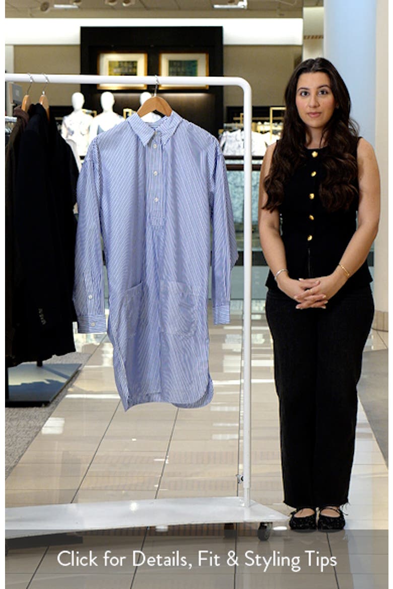 Striped Cotton Broadcloth Shirtdress video