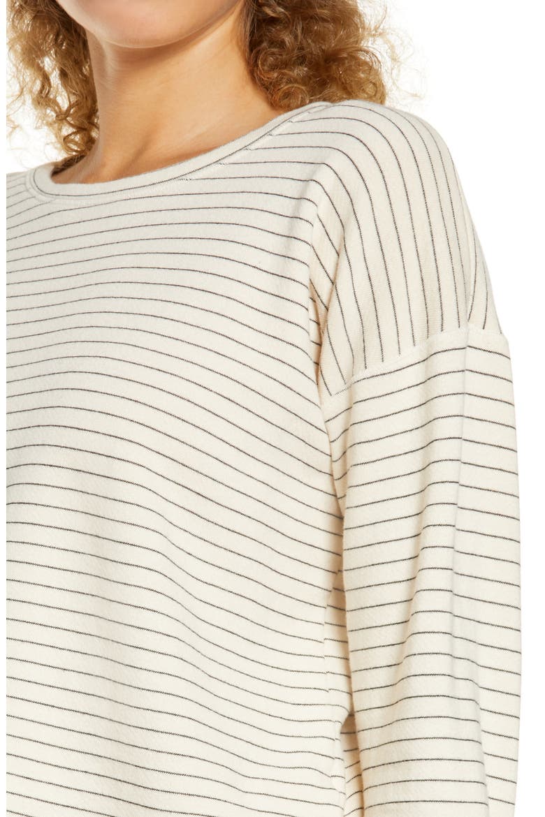 Yana Stripe Pullover, Alternate, color, PORCELAIN/ BLACK