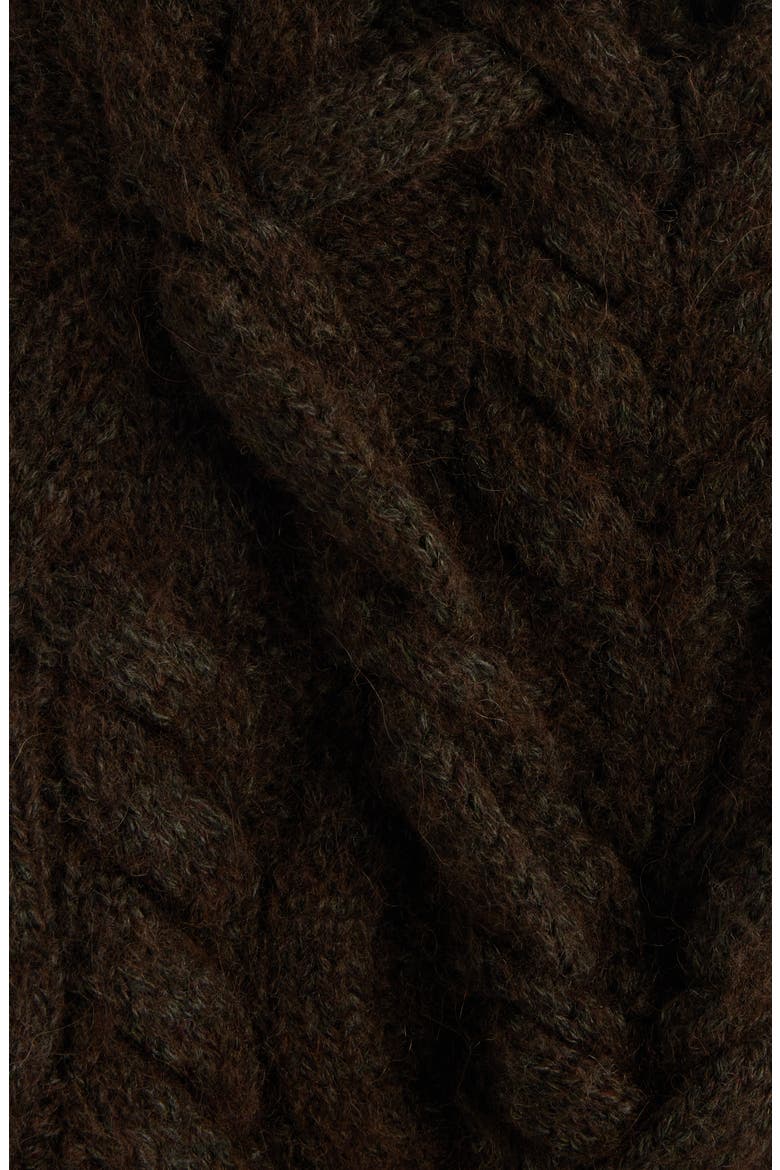 Basiliane Chunky Wool & Alpaca Blend Cable Sweater, Alternate, color, BRONZE