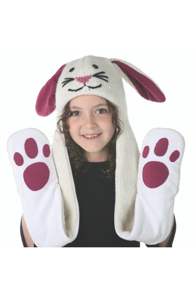 Nirvanna Designs Bunny Hatscarf, Alternate, color, White
