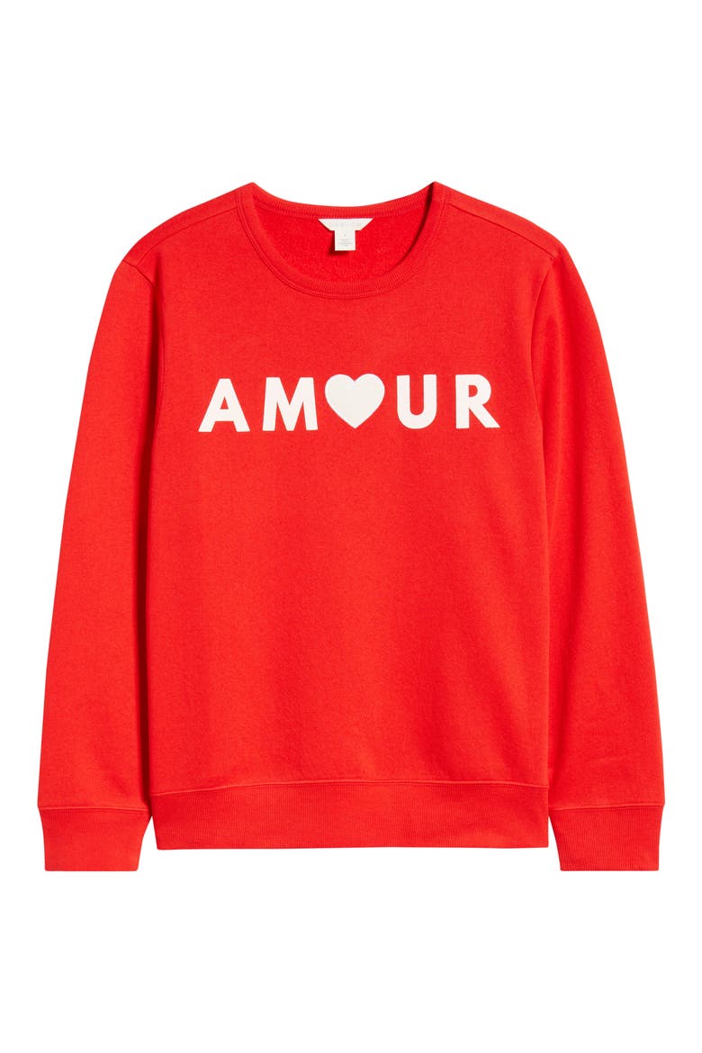 Amour Graphic Sweatshirt, Alternate, color, RED GOJI WHITE AMOUR