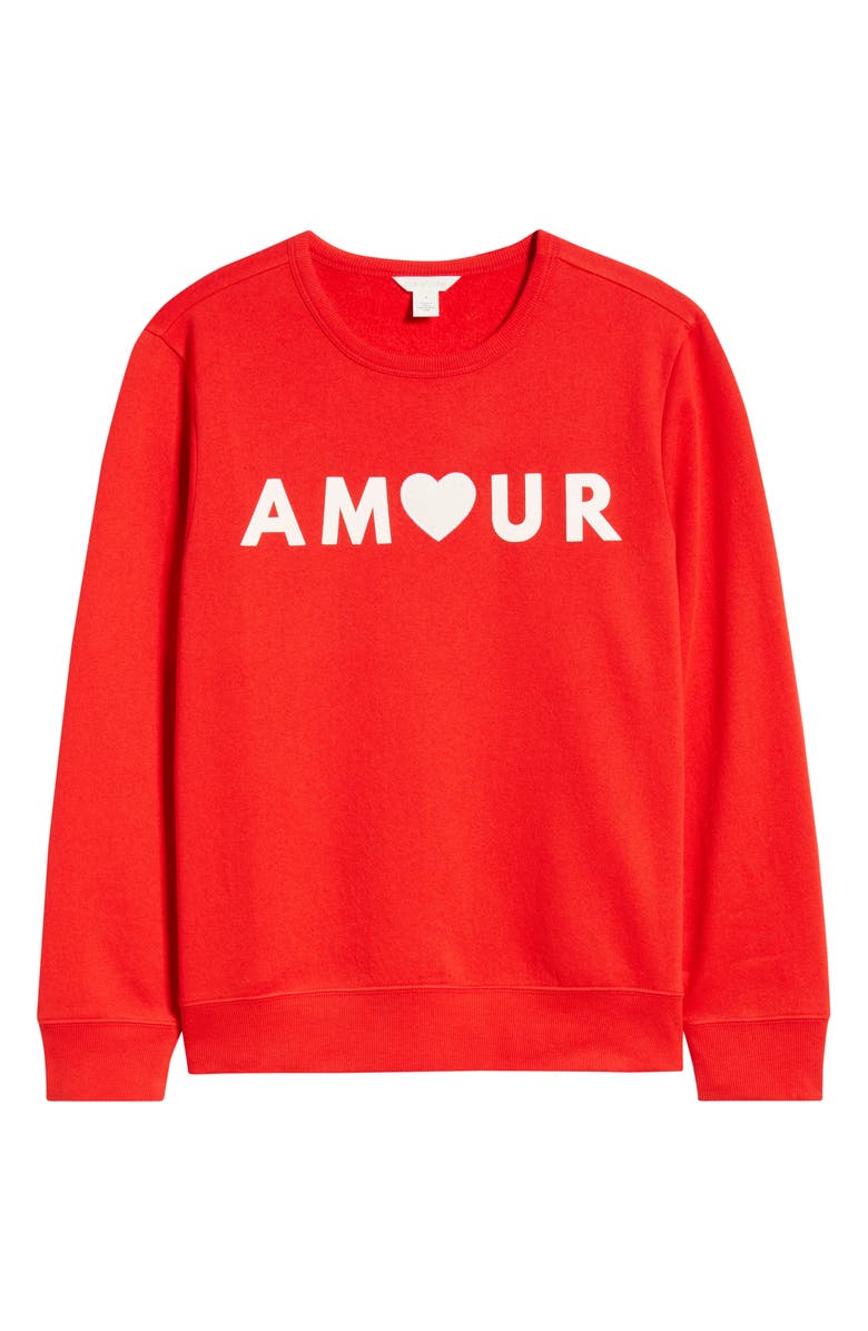 Caslon<sup>®</sup> Amour Graphic Sweatshirt, Alternate, color, Red Goji White Amour