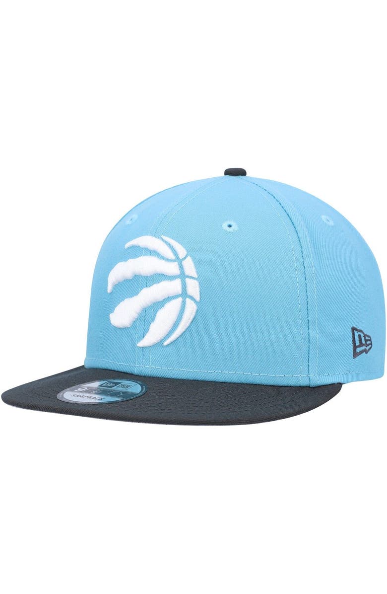 New Era Men's New Era Turquoise/Charcoal Toronto Raptors Two-Tone 9FIFTY Snapback Hat, Main, color, 