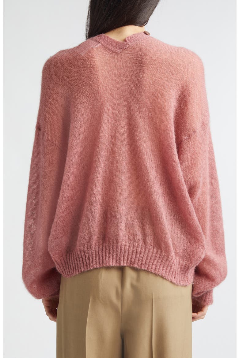 Mélange Mohair & Wool Cardigan, Alternate, color, PINK