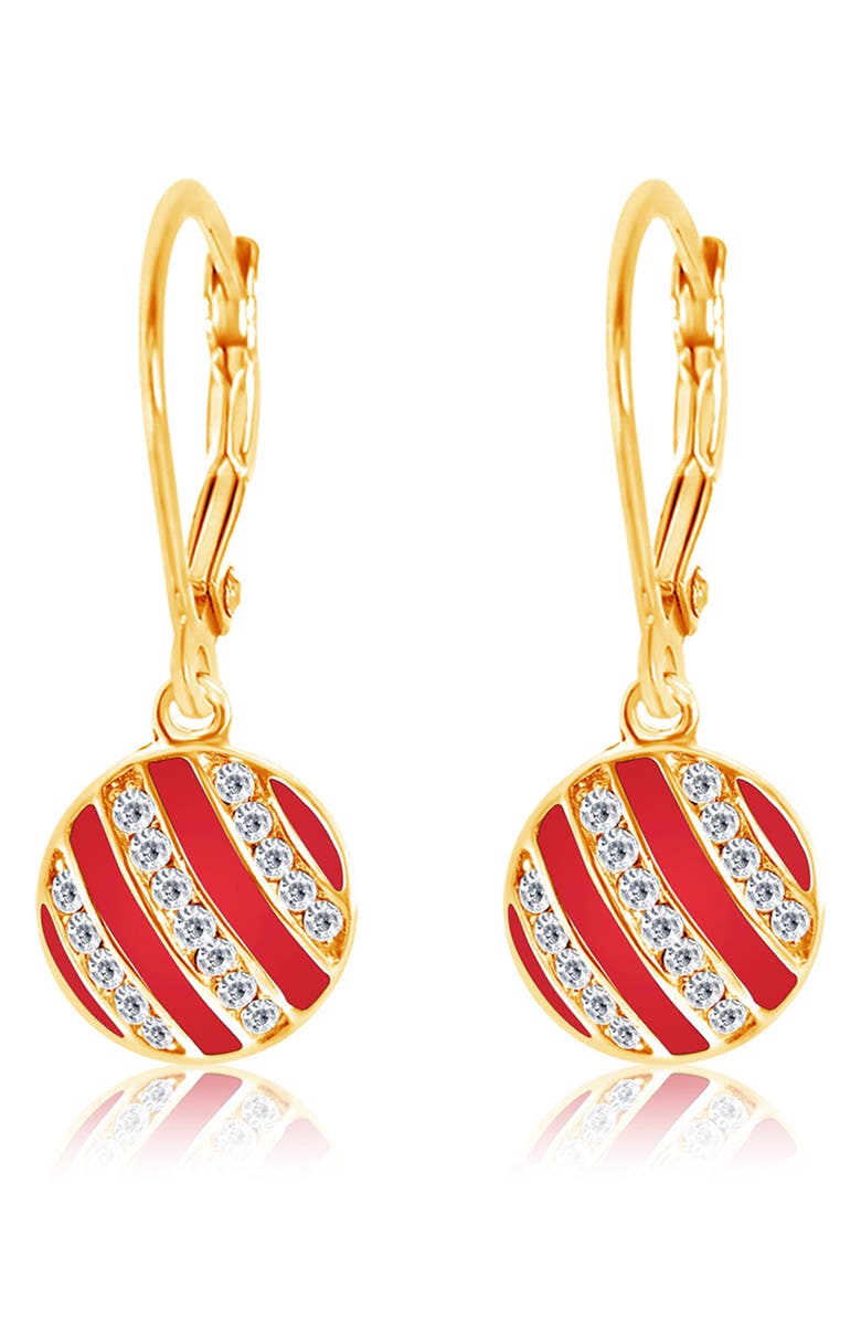 Chanteur Kids' Red Circle Lever-Back Earrings, Main, color, Red