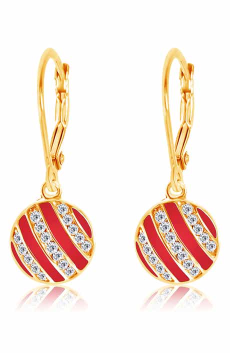 Chanteur Kids' Red Circle Lever-Back Earrings