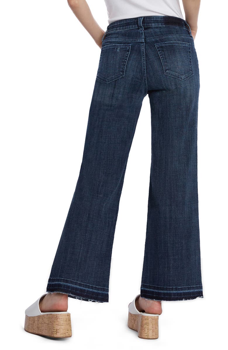 HINT OF BLU Ruby Release Hem Relaxed Flare Leg Jeans, Alternate, color, Deep Blue