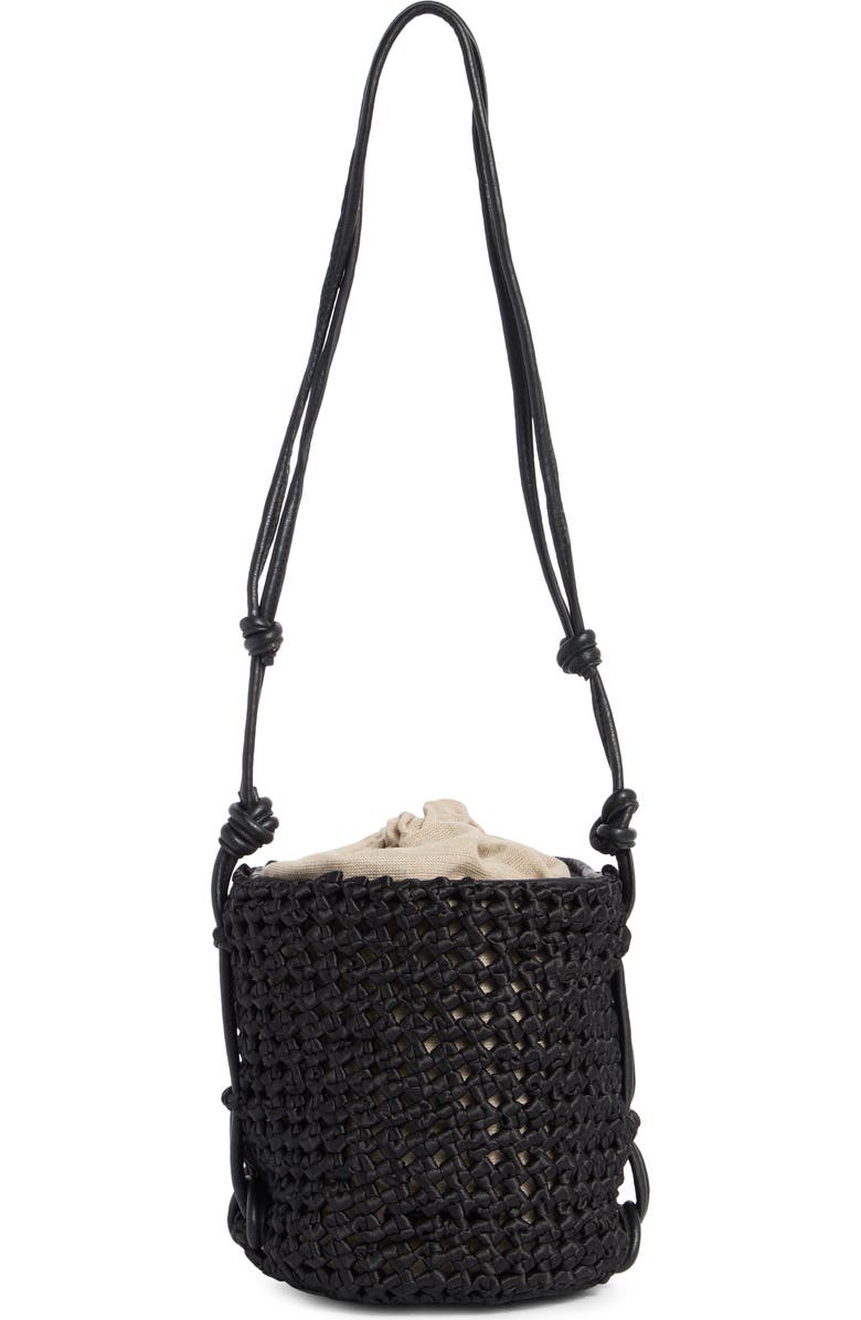 Dolce Vita Woven Bucket Bag, Main, color, Black