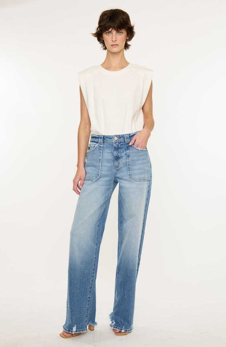 KanCan Monie High Rise Wide Jeans, Alternate, color, Medium Wash