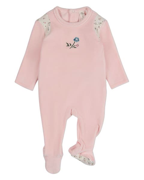 Baby Girls Embroidered Velour Footie (Baby)