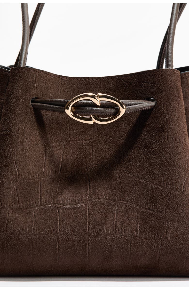 H&M Drawstring-detail Shoulder Bag, Alternate, color, Dark Brown