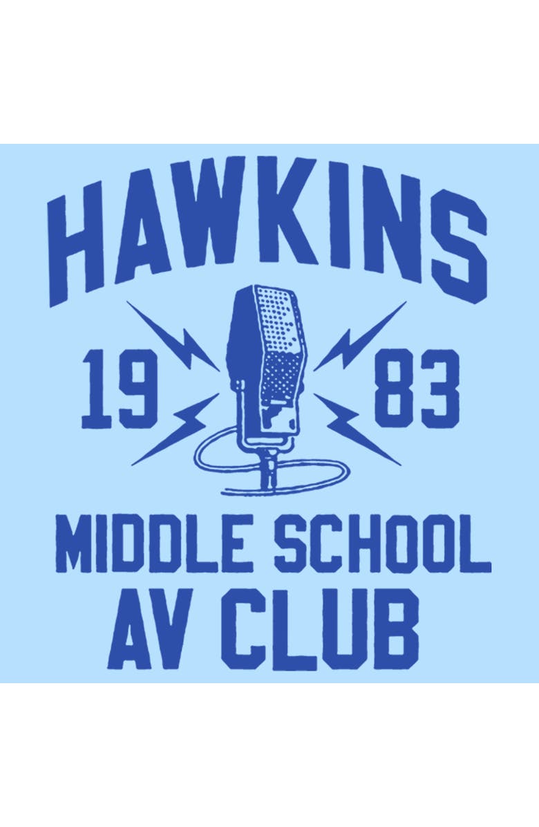 Stranger Things Men's Stranger Things Hawkins AV Club 1983  Graphic T-Shirt, Alternate, color, Light Blue