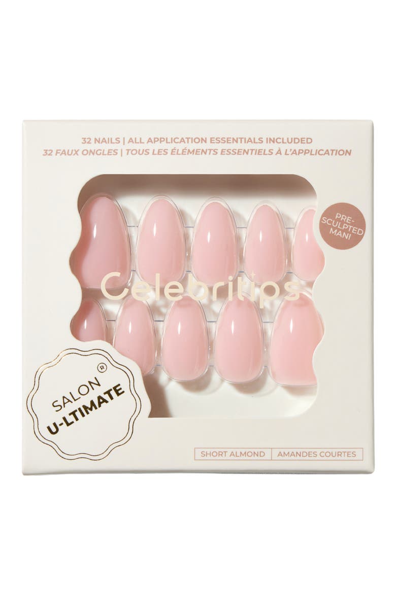 Salon U-ltimate Extra Short Almond Press-On Nails, Main, color, BARE MILK