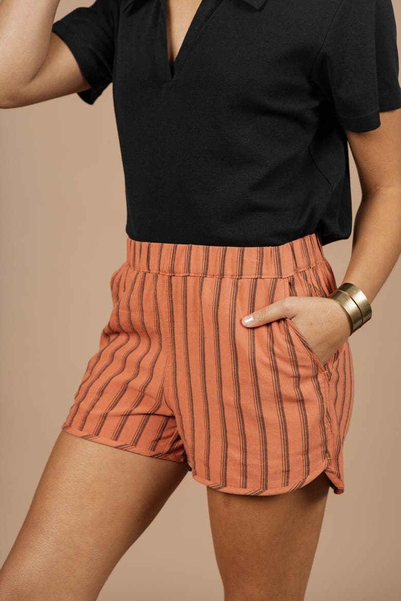Luca Track Short, Alternate, color, Rust Stripe