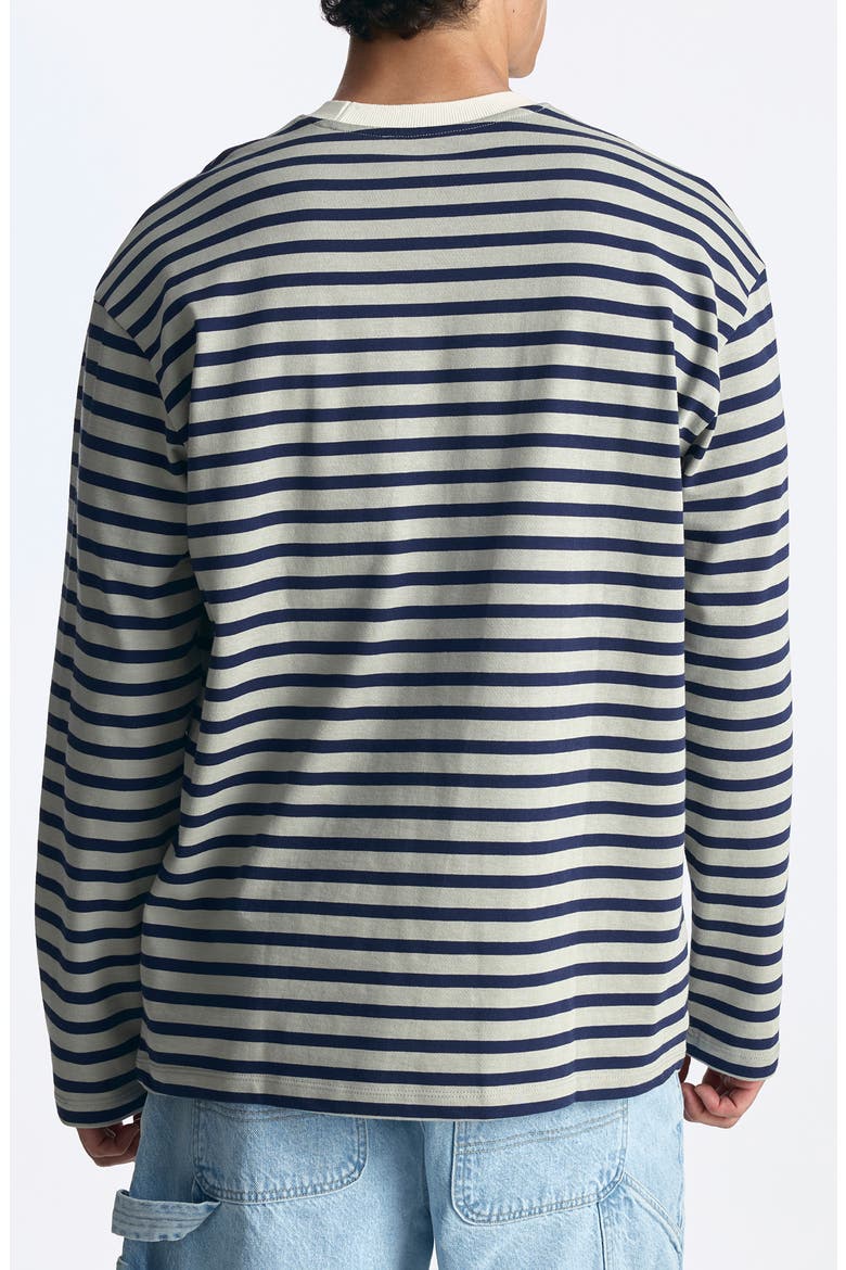 Stripe Long Sleeve Cotton T-Shirt, Alternate, color, NAVY STRIPE