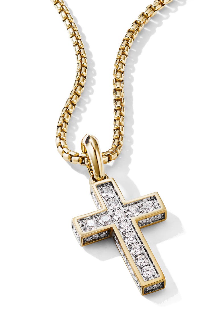 Men's Pavé Diamond Cross Pendant, Alternate, color, DIAMOND