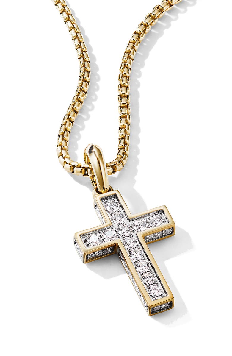David Yurman Men's Pavé Diamond Cross Pendant, Alternate, color, 