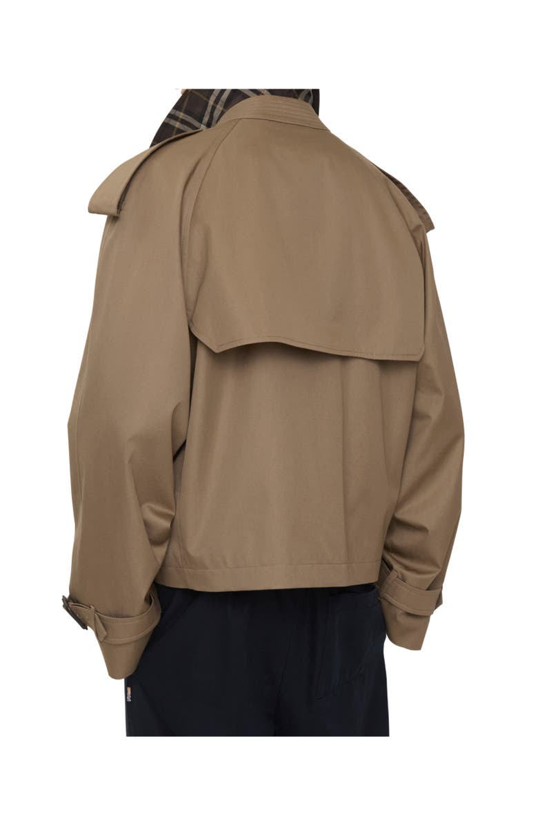Burberry Cropped Gabardine Trench Jacket, Alternate, color, Clay Brown