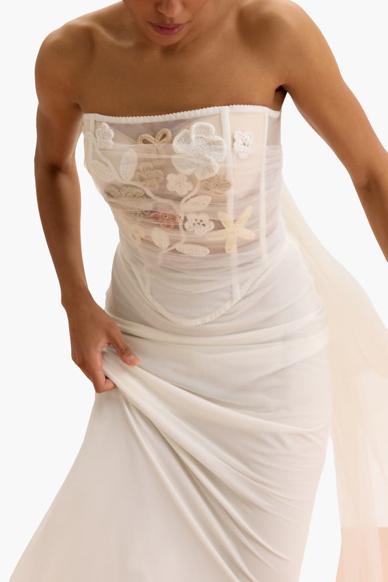 High-Waisted Column Skirt With Side Slit, Alternate, color, White