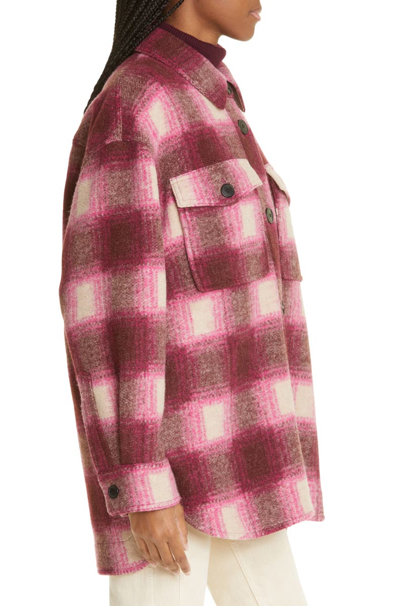 Isabel Marant Étoile Harveli Oversize Plaid Cotton Jacket, Alternate, color, 
