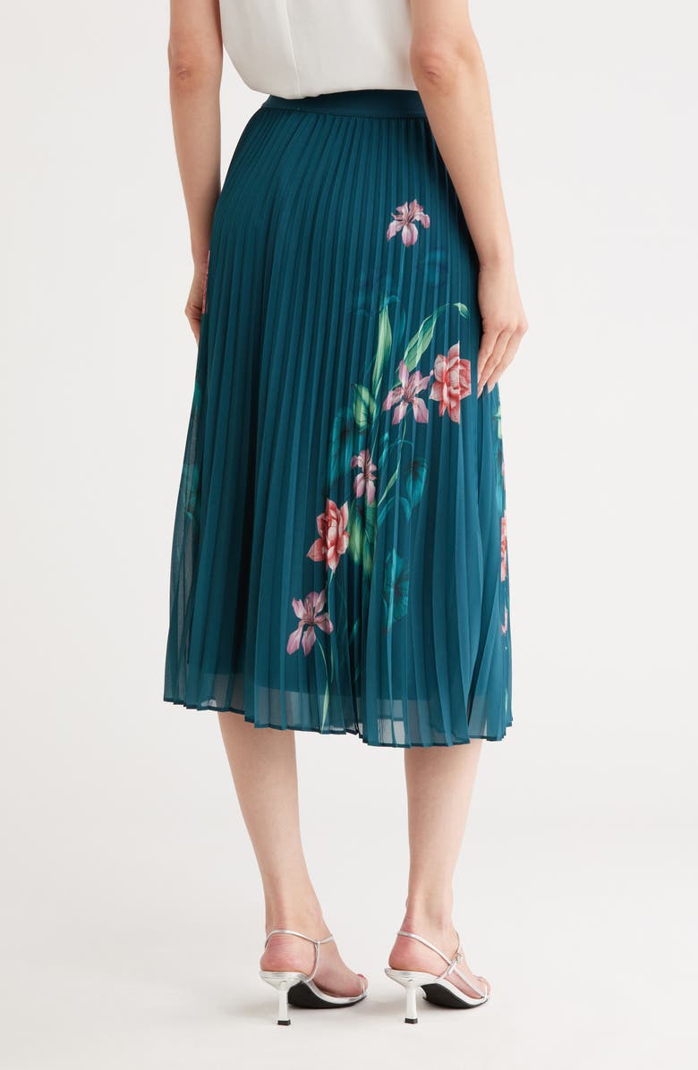 DR2 by Daniel Rainn Pleated Floral Skirt, Alternate, color, Light Teal