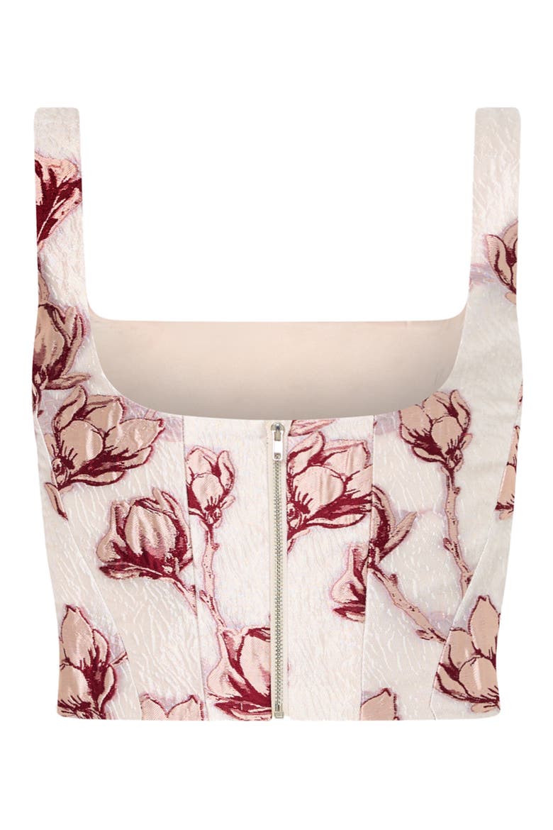 Paige Floral Crop Top, Alternate, color, PINK/ WHITE