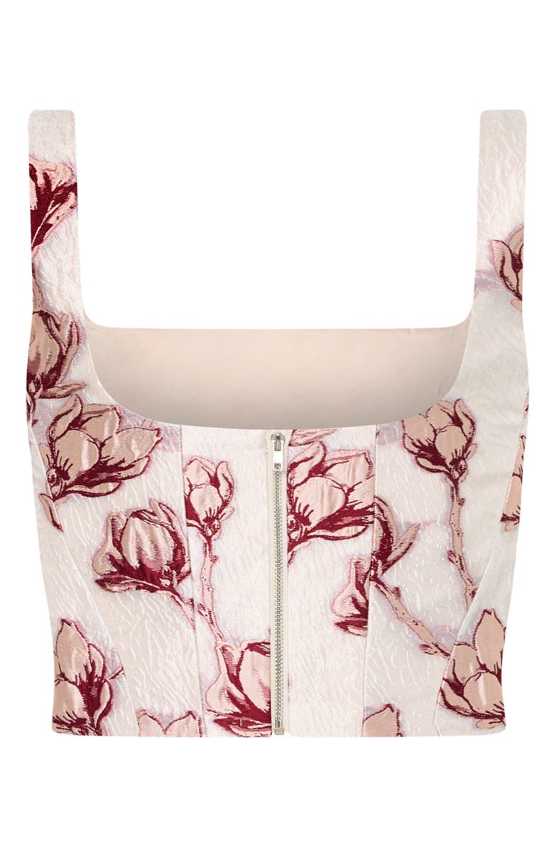 Milly Paige Floral Crop Top, Alternate, color, Pink/ White