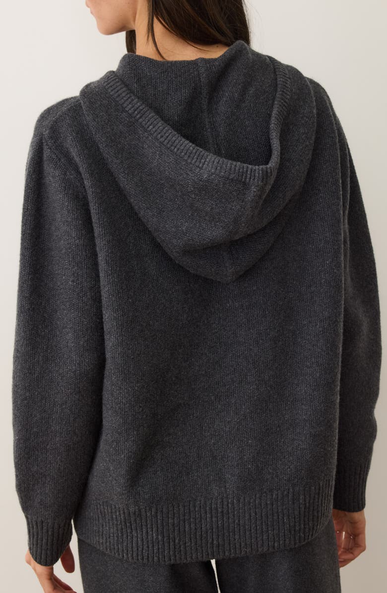 Marine Layer Chalet Cotton Blend Knit Hoodie, Alternate, color, Charcoal