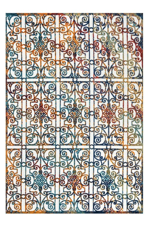 Cetara Ornate Trellis Indoor/Outdoor Area Rug
