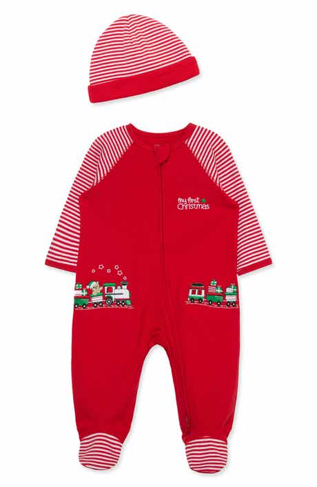 Holiday Train Footie & Hat Set