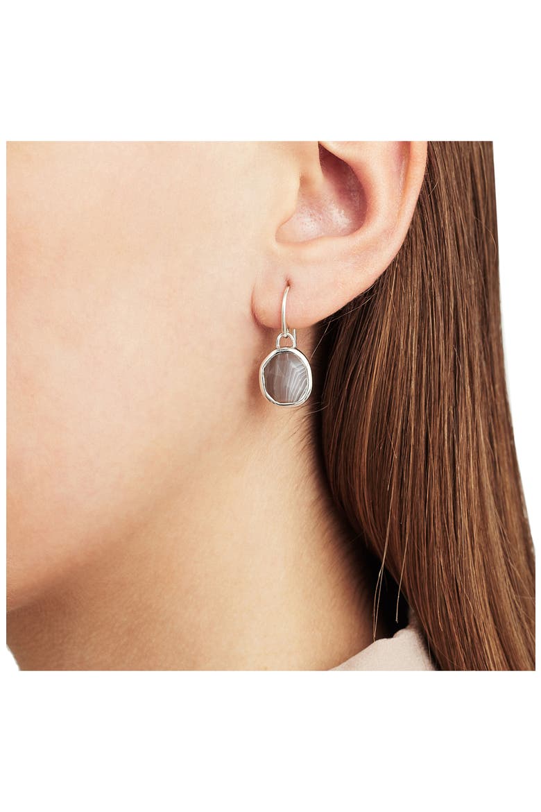 Siren Semiprecious Stone Drop Earrings, Alternate, color, GREY AGATE/ ROSE GOLD