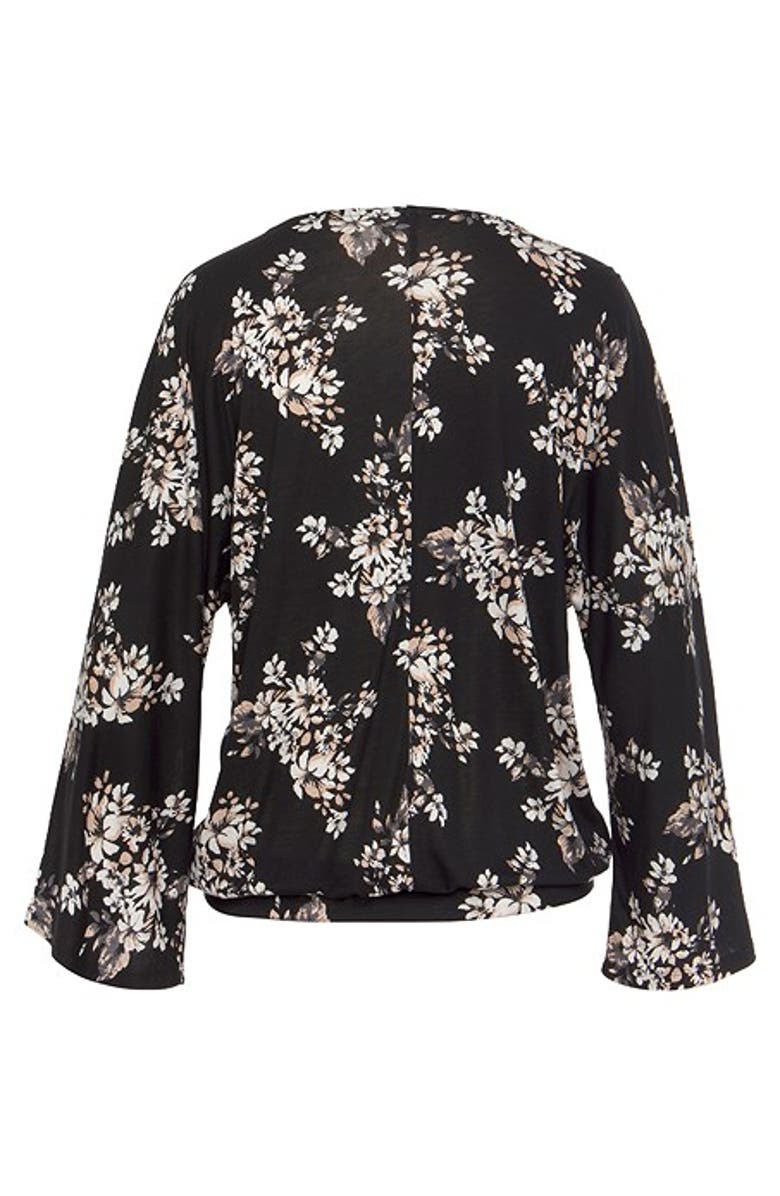 LASCANA Women's Printed Long Sleeve Top, Alternate, color, Black & White