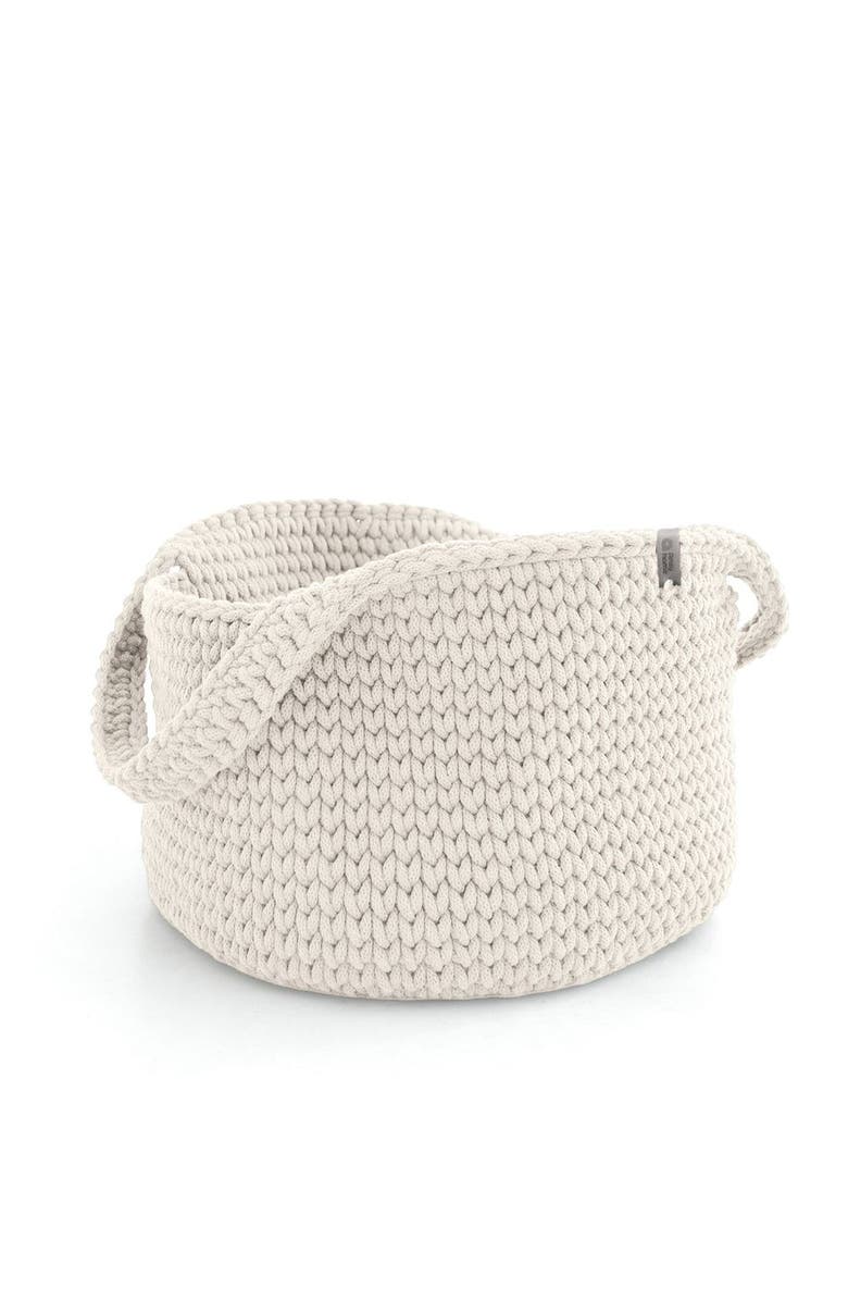 Anzy Home Basket Round with Handles Recycled, Main, color, Natural Cord