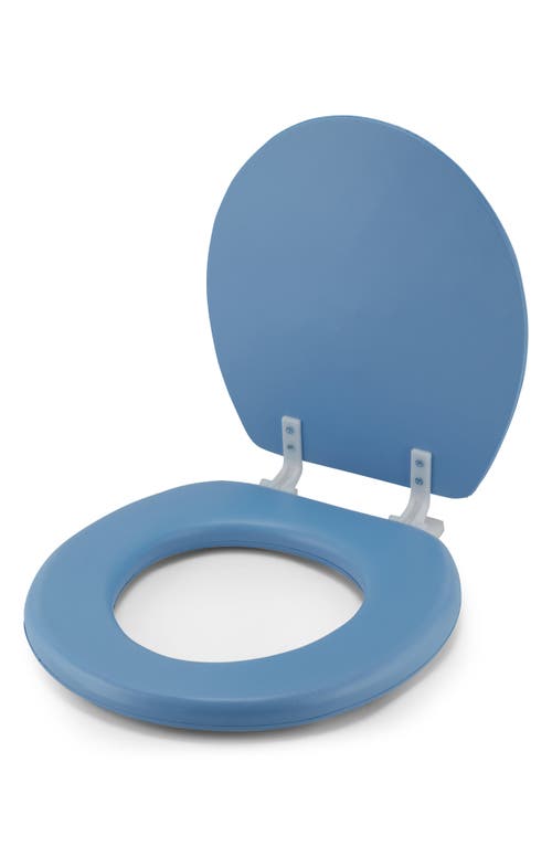 J&v Textiles J And V Textiles Embroidered Padded Soft Round Toilet Seat In Blue