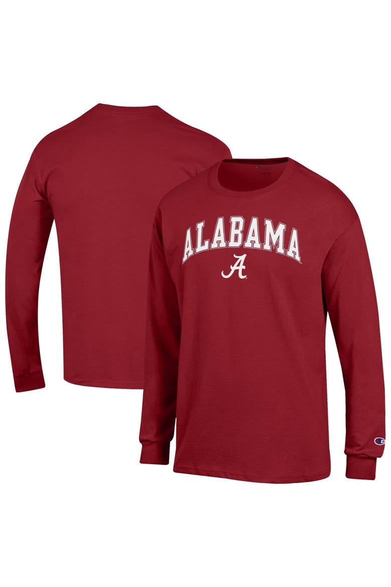 Men's Champion  Crimson Alabama Crimson Tide Arch Over Logo Long Sleeve T-Shirt, Main, color, Crimson