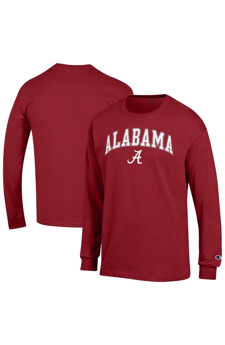 Champion Men's Champion Crimson Alabama Crimson Tide Arch Over Logo Long Sleeve T-Shirt, Main, color, Crimson