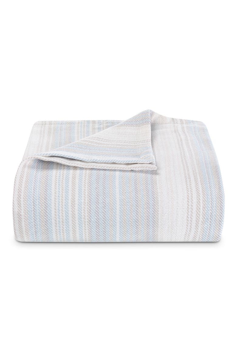 Sandy Shore Stripe Cotton Blanket, Main, color, PALE BLUE