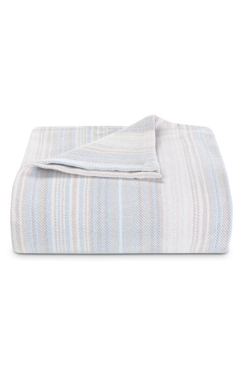 Sandy Shore Stripe Cotton Blanket