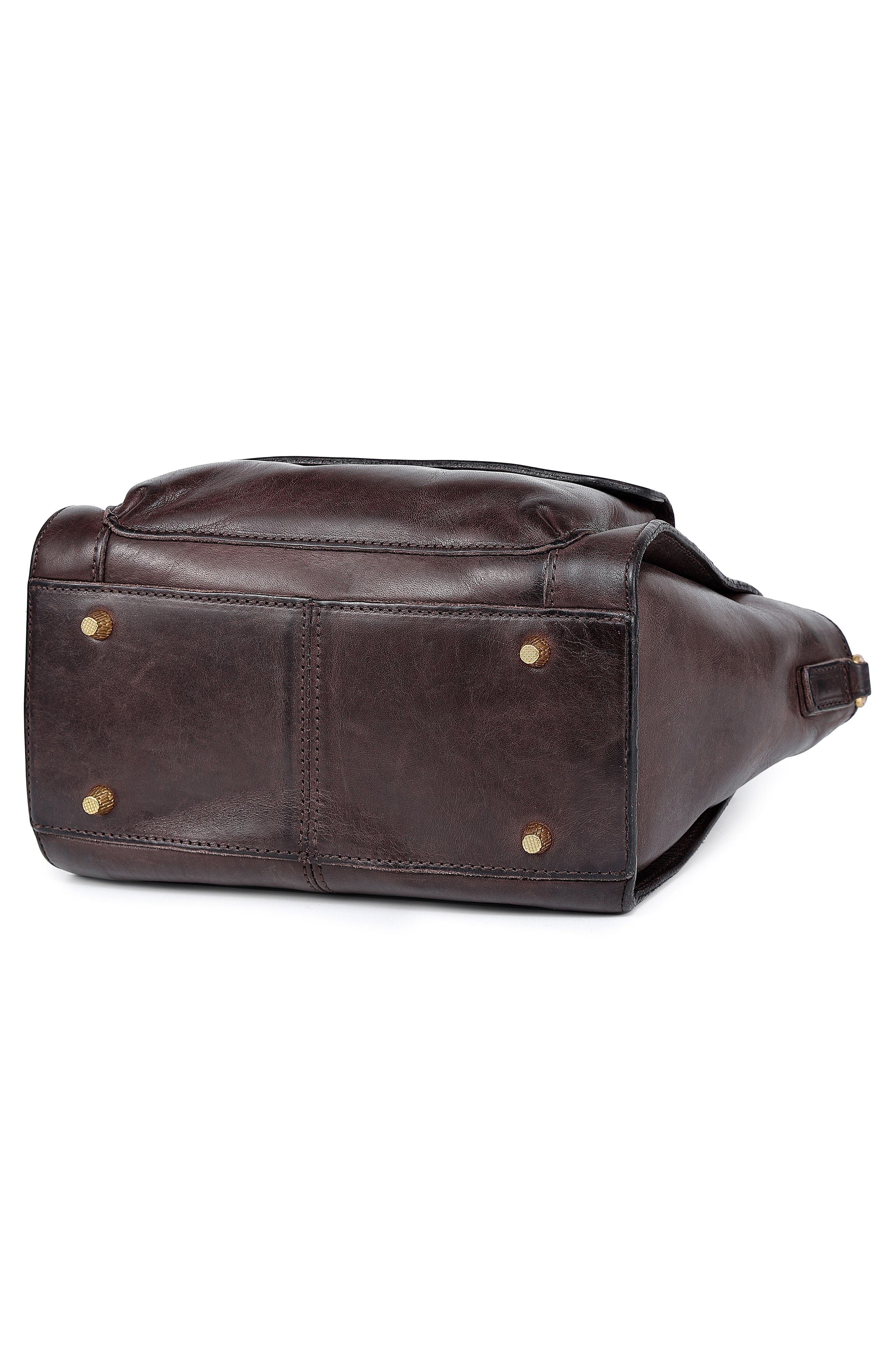 Pansy Mini Satchel Bag, Alternate, color, DARK BROWN